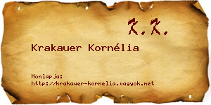 Krakauer Kornélia névjegykártya